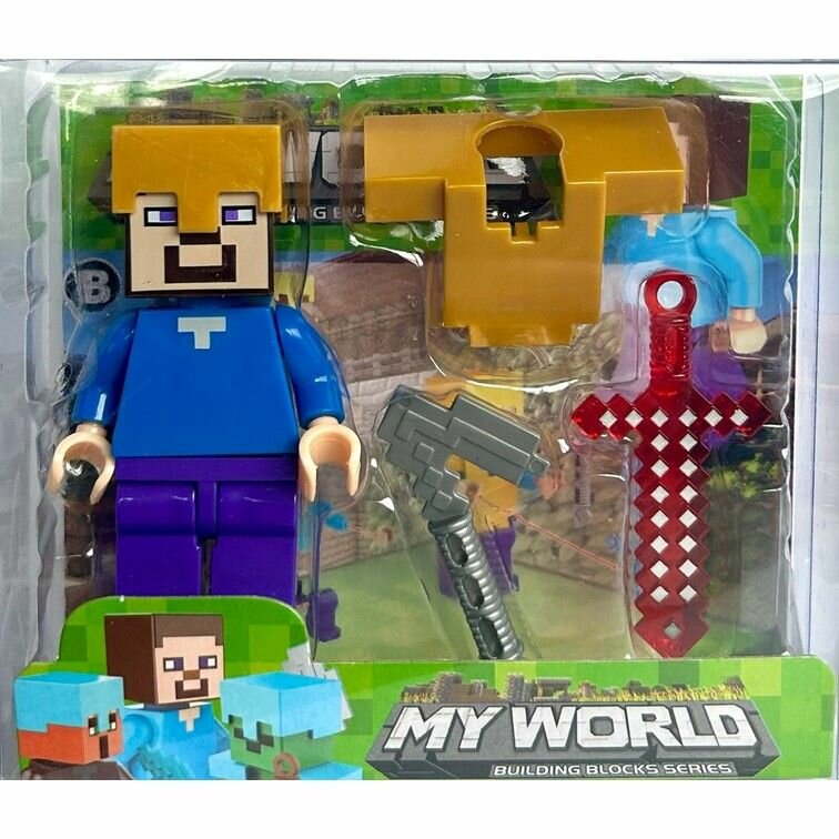 12B Конструктор minifigures Minecraft, фигурка Майнкрафт 8 см.