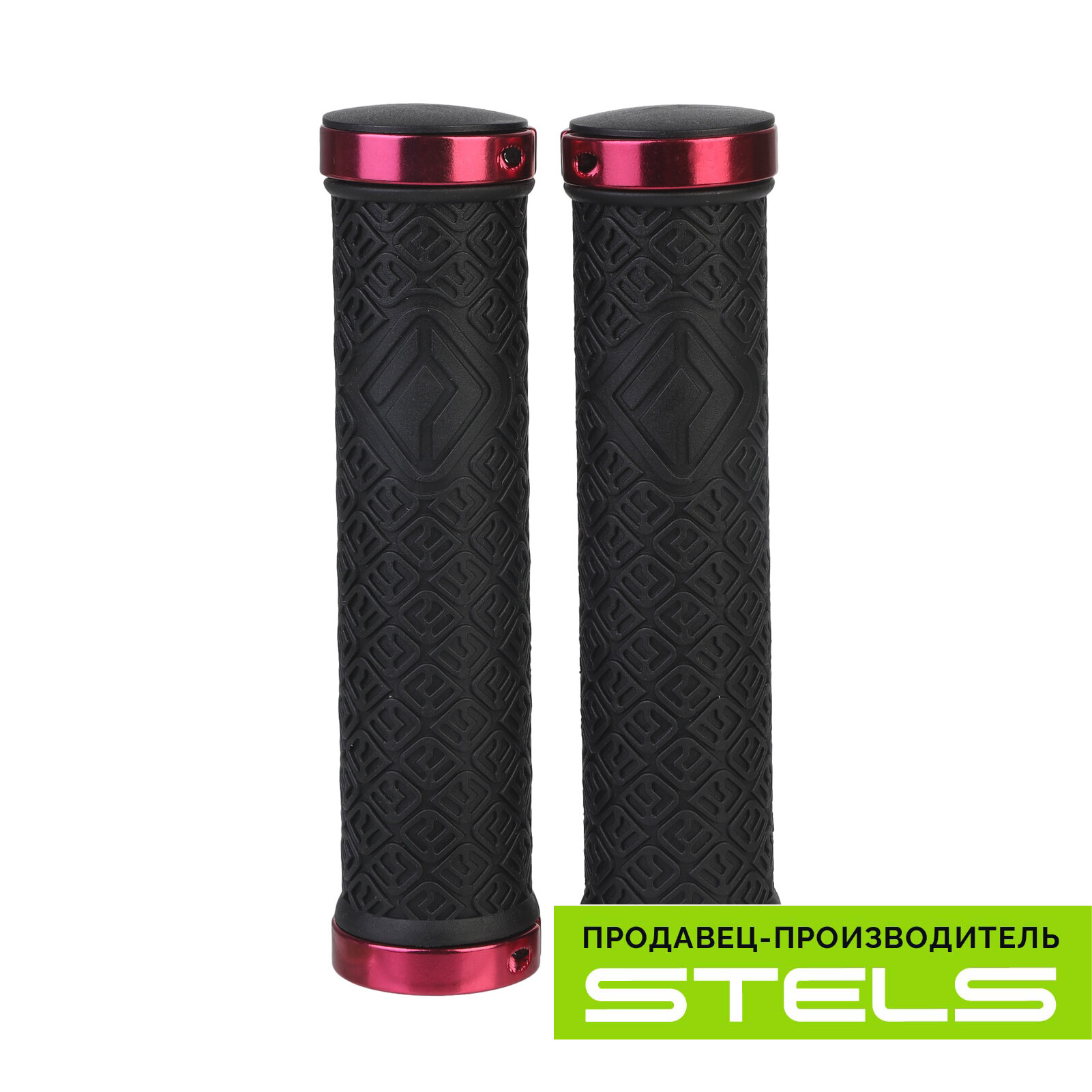 Грипсы руля велосипеда (ручки дя велосипеда) 135мм XH-G116BL чёрные, красные кольца, в индивидуальной упаковке VELOSALE (item:020)