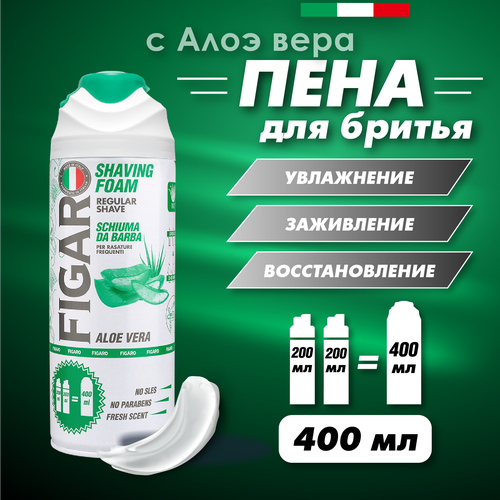 FIGARO Пена для бритья ALOE VERA 400 мл 340₽