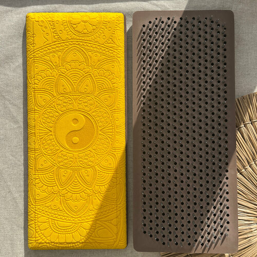 Гибкая доска садху Инь Ян из каучука с оцинкованными гвоздями-пулями/шаг гвоздей 10мм/для начинающих и опытных практиков