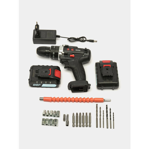 Дрель-шуруповерт аккумуляторный 21 Вольт с набором в чемодане 8775₽