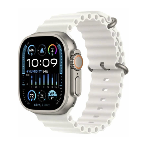 Часы Apple Watch Ultra 2 Titanium Case with White Ocean Band One Size 11369000₽
