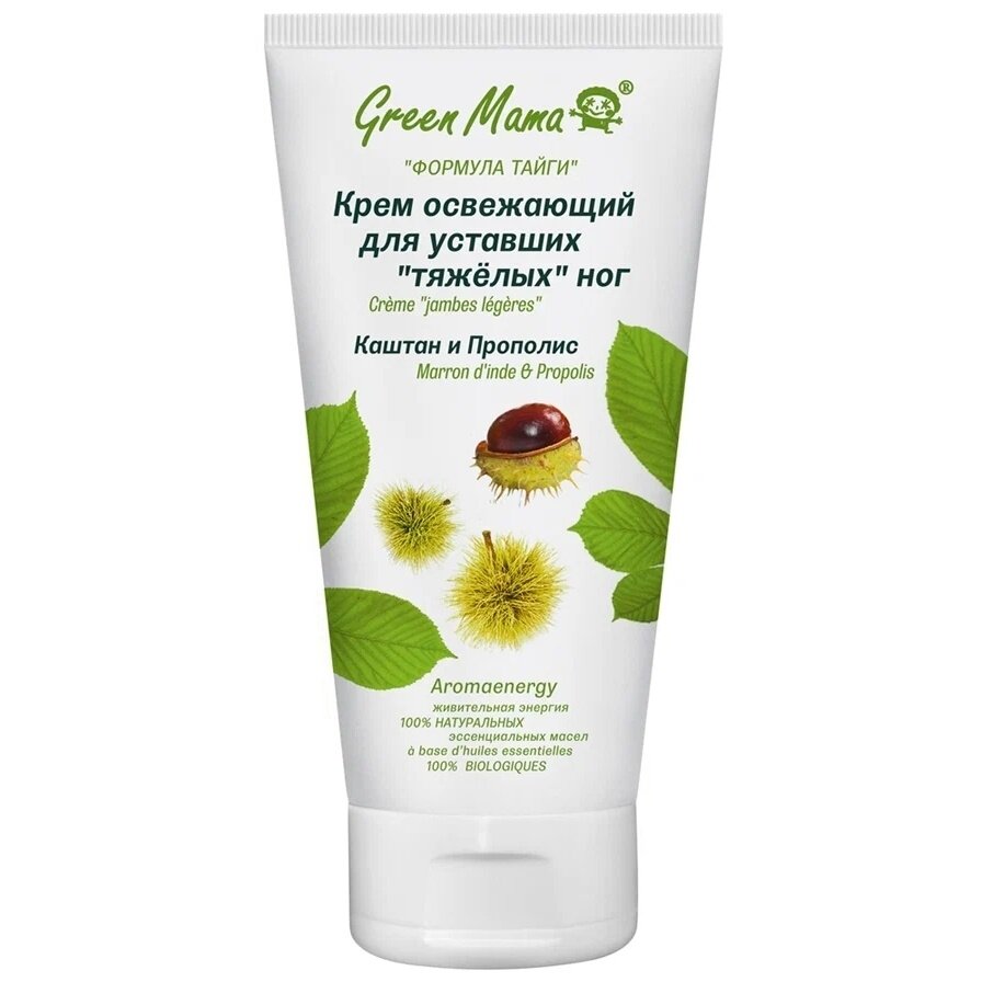 Крем для ног Green Mama каштан и прополис, освежающий, 170 мл