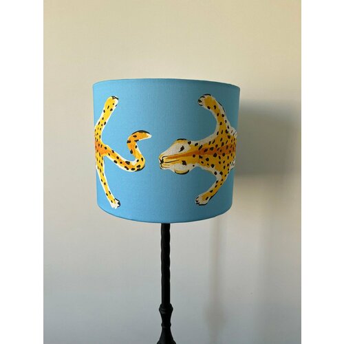 Абажур для торшера или настольной лампы Леопард с принтом от ABA Design Studio голубой 10500₽