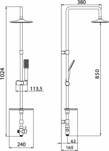 Душевая стойка Lemark LM8804C, хром