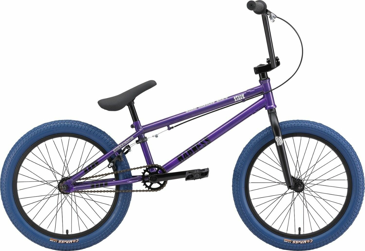 Велосипед Stark Madness BMX 4 (2024) (Велосипед Stark'24 Madness BMX 4 серо-фиолетовый/черный/синий, HQ-0014375)