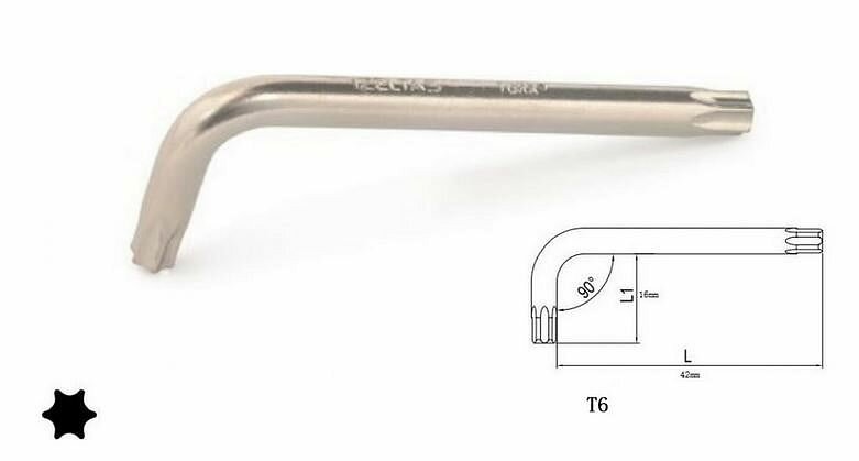 Ключ г-образн. TORX Т6, IZELTAS, 4910220006/14000000704