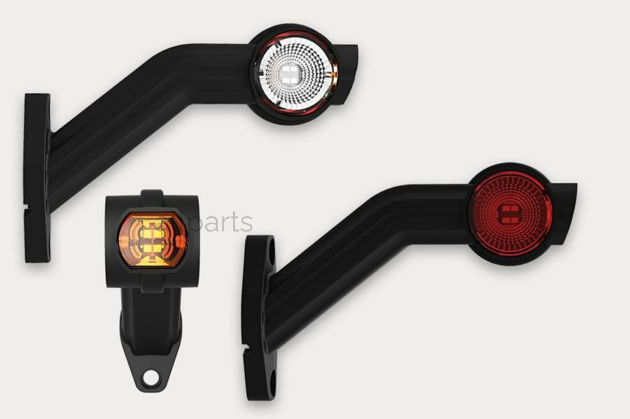FRISTOM FT140FPLED Фонарь габаритный LED 3-х цветный (красный, белый, жёлтый) правый на длинной резиновой ножке, с проводом длиной 0,5м. с универсальным напряжением – ра
