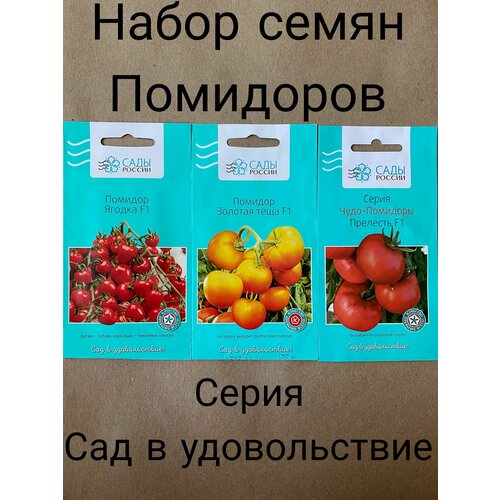Набор семян помидоров 3 сорта: "Ягодка F1", "Золотая теща F1", "Прелесть F1"