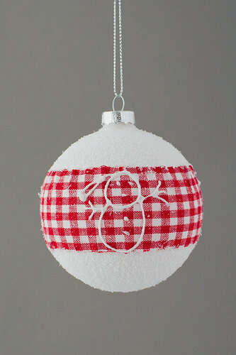 Изображение товара Новогоднее елочное украшение Новогодний шар Fabric Снеговик Green Trees