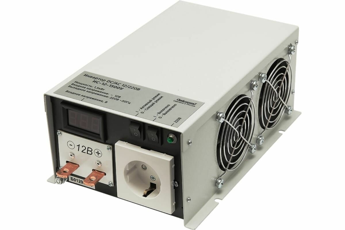 Инвертор-преобразователь напряжения сибконтакт ИС-12-1500У DC/AC 12/220 В, 1500 Вт Я000009028