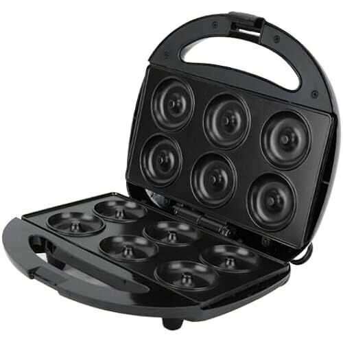 Мини-изготовитель пончиков из АБС-пластика алюминиевый сплав 750 Вт Мини-изготовитель пончиков двухсторонний нагреватель интеллектуальный автоматический контроль температуры для кухни вилка европейского стандарта 220 В 1756900₽