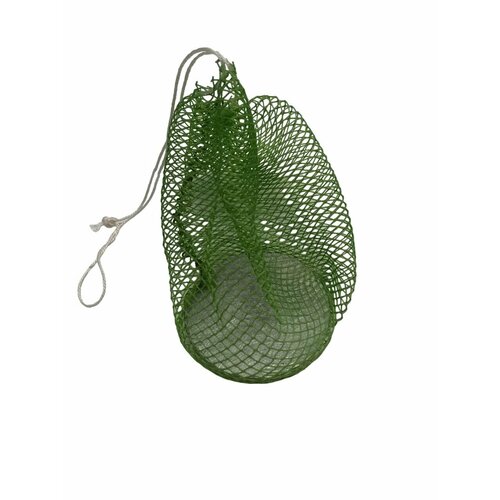 Кормушка-сетка с грузом / Кошель для рыбалки. 1.3 л. Сетчатый мешок (ячейка 5мм*5мм). Кормушка сетка рыболовная 200 гр. Диаметр груза 80 мм.