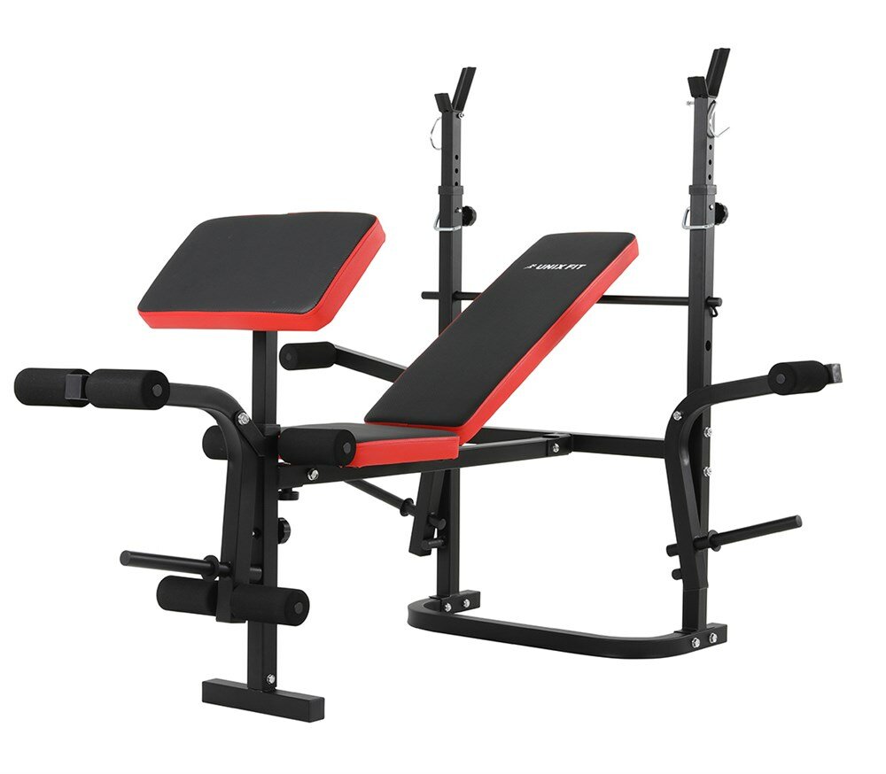 Скамья силовая со стойками UNIX Fit BENCH 120P, BSBN120P Черный, красный