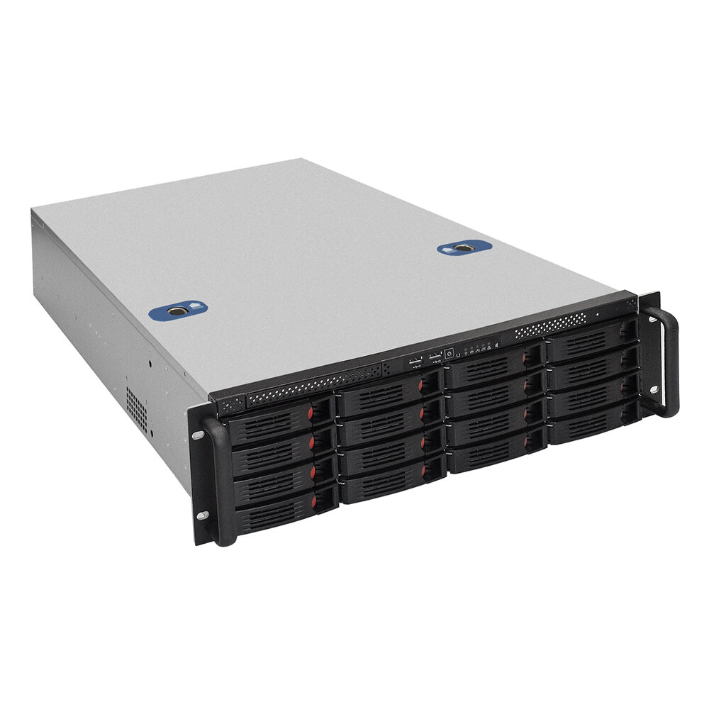 Корпус серверный Exegate Pro 3U660-HS16 2x1200W 16xHotSwap EX292422RUS black/silver