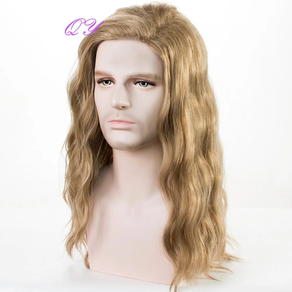 Мужской парик IQRYR WIG блонд волнистый, 7437
