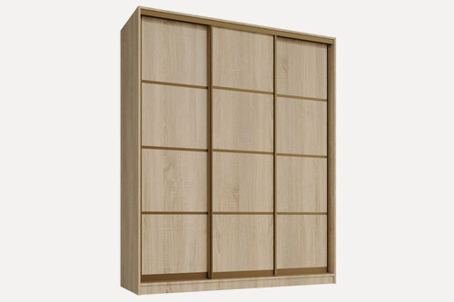 Изображение товара Шкаф купе, для одежды Айсберг 3, МФ-Купе, 180х45х240, белье/платье, цвет дуб сонома, профиль шампань