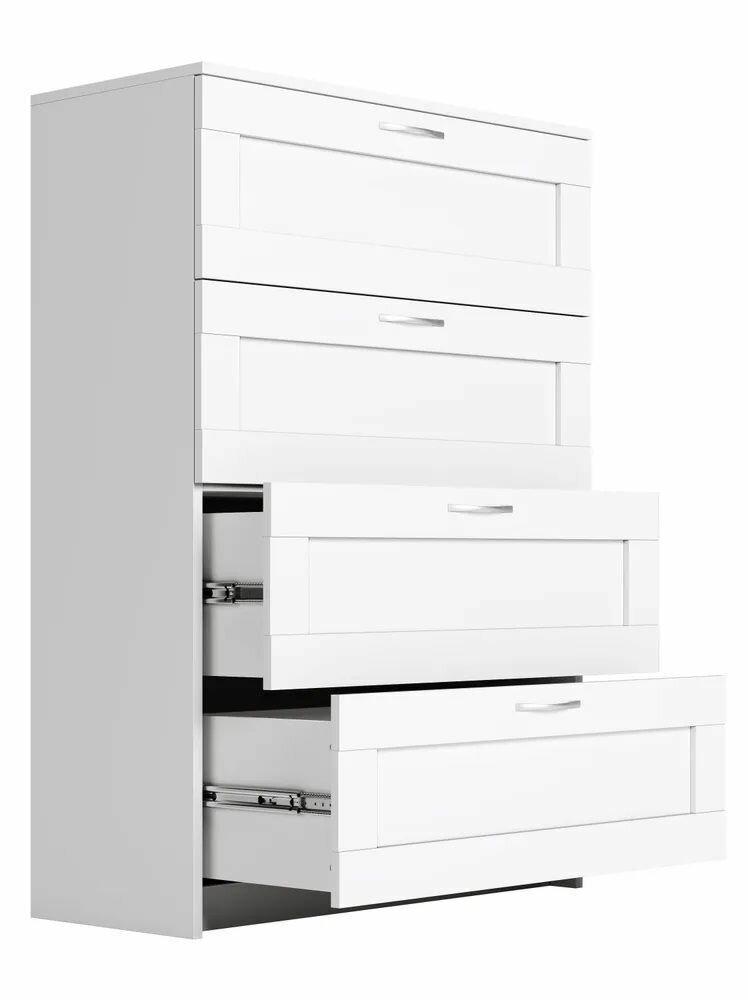 Комод ГУД лакк "сириус", 4 ящика, 123.4 x 41.2 x 78.2 см, цвет: белый RU — фото 1