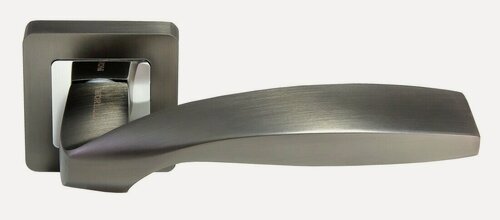 Изображение товара Ручка дверная Morelli MH-45 GR/CP-S55 графит и хром, ручки для межкомнатных дверей на квадратной накладке 1 шт, фурнитура