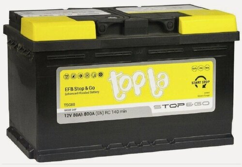 Изображение товара Аккумулятор автомобильный Topla EFB Stop&Go 80 А/ч 800 А обр. пол. 112080 Евро авто (315x175x190)