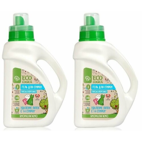Универсальный гель для стирки 2шт Ecologica 3121030, гипоаллергенный, 1000мл