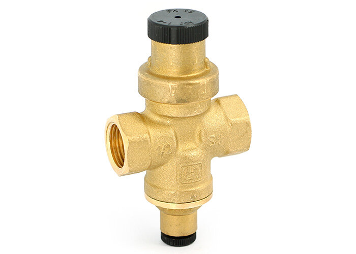 Редуктор давления UNI-FITT MINI 1/2" полный проход, с отверстием под манометр, латунь