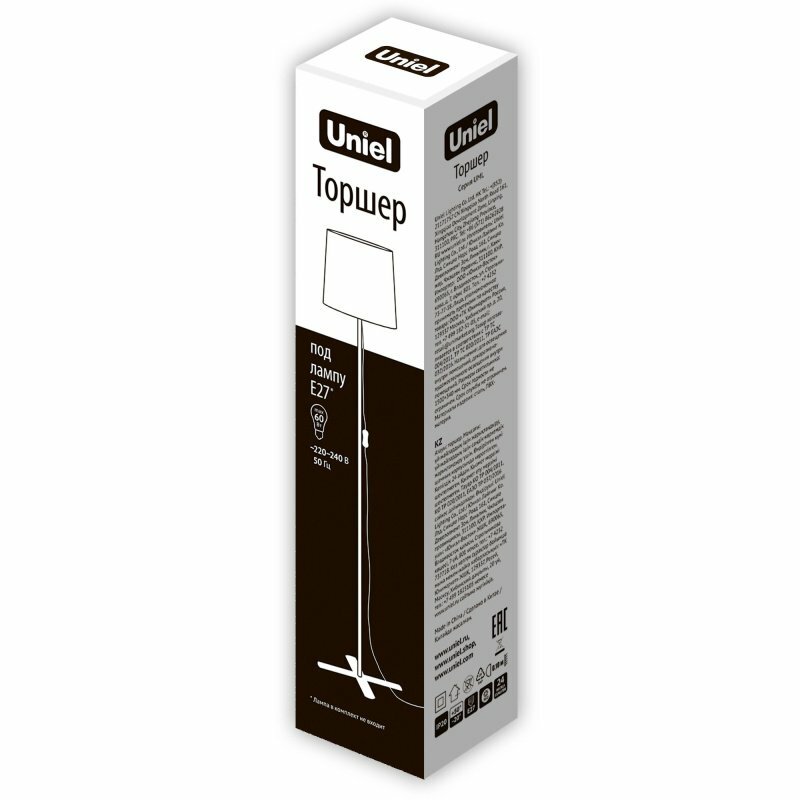 Торшер под лампу E27 UL-00010193 UML-T510 E27 BLACK/WHITE IP20 черный/белый — фото 1