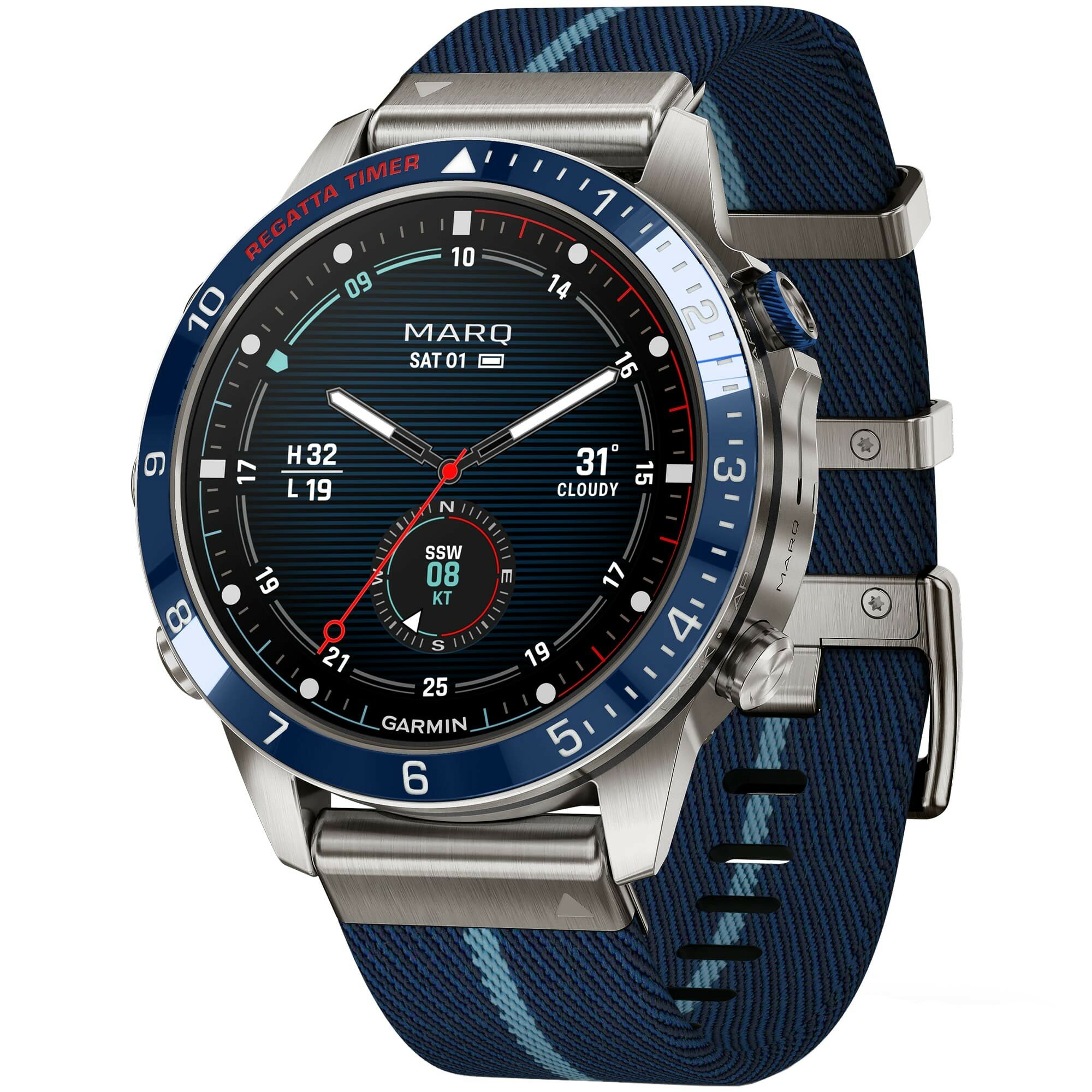 Умные часы Garmin MARQ Gen2, AMOLED, сапфировое стекло, GPS, GALILEO, GLONASS, SATIQ, титановый корпус