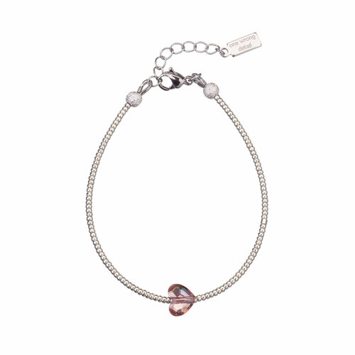 Браслет one wrong detail, кристаллы Swarovski, размер 16 см, размер one size, серебристый