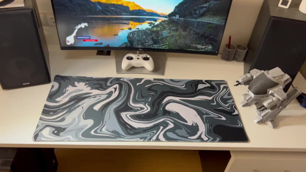 Сине-серый Игровой коврик для мыши, XXL, Gaming Loot 900 400 — фото 1