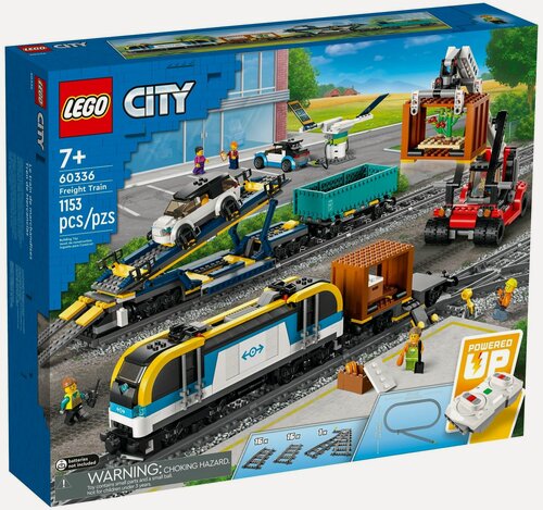 Изображение товара Конструктор LEGO City 60336 Товарный поезд, 1153 детали, 6 минифигур, пульт ДУ