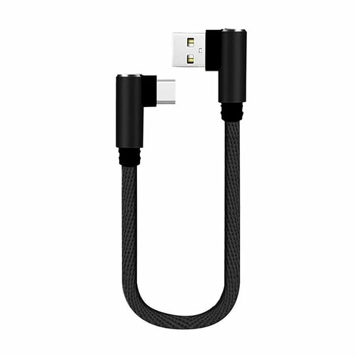 FONKEN 25 см короткий кабель для зарядного устройства для телефона USB Type C Mini USB угловой кабель для Huawei Samsung зарядный кабель Micro USB 2.4A быстрая зарядка, red micro