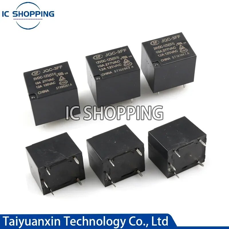 Реле HF3FF-JQC-3FF-5VDC - 1ZS 12VDC -1ZS 24VDC-1ZS(551) 5Pin DIP5 HF- JQC-3FF - 5V 9V 12V 24V реле постоянного тока, 5 шт, 12V