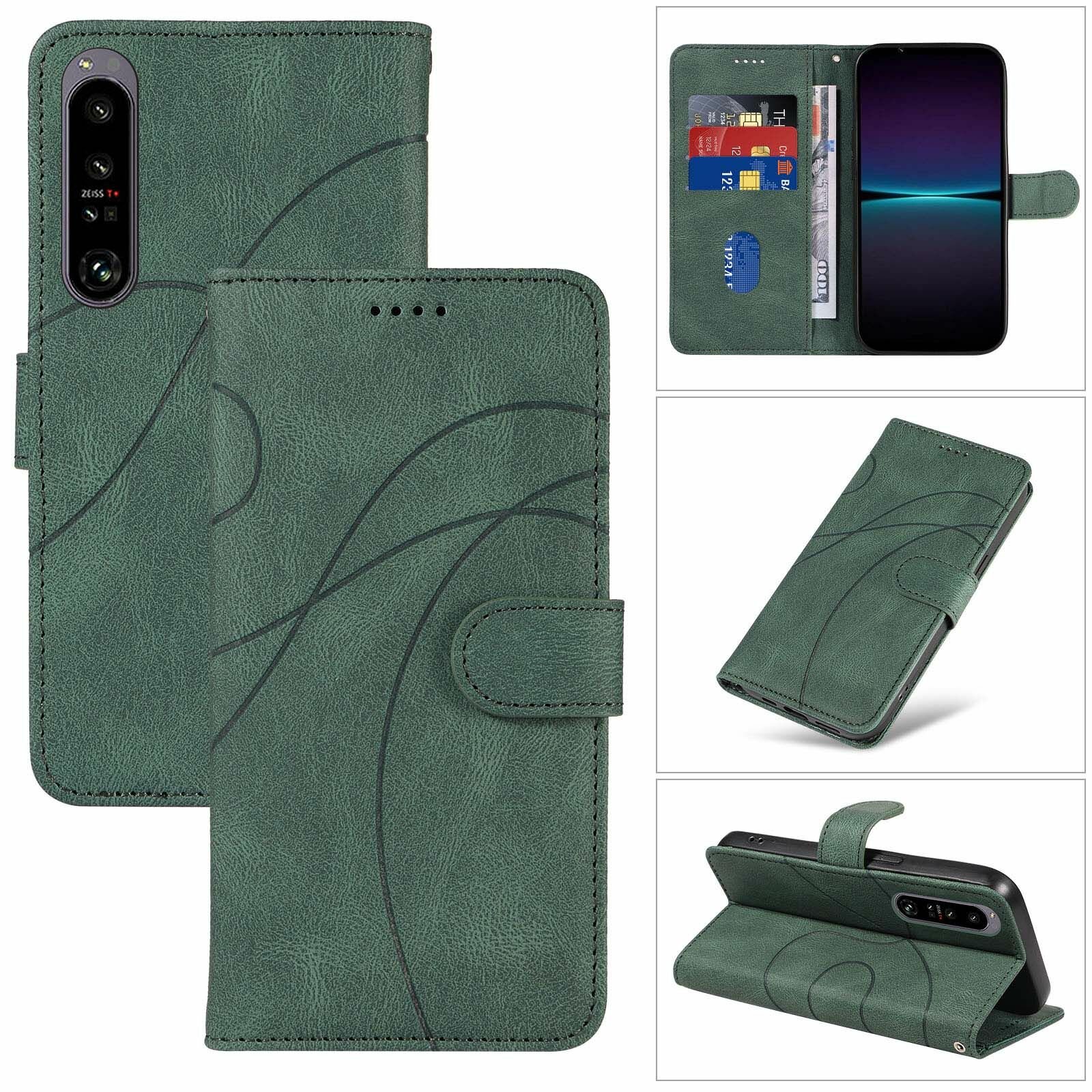 YIKATU Чехол-книжка для Sony Xperia 1 IV(Сони Xperia1 IV) кожаный чехол с магнитной застежкой и слотом для карт и ремешком на руку