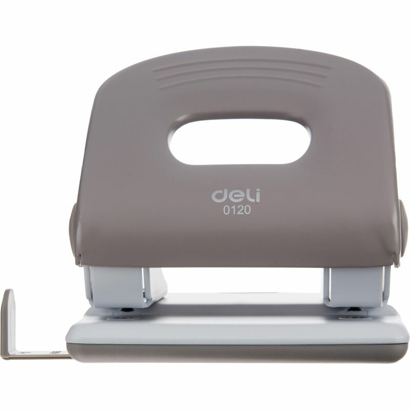 Deli Дырокол до 40 листов, с линейкой, серый