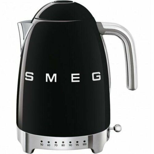 фото Чайник электрический с регулируемой температурой, smeg klf04bleu, черный v&v