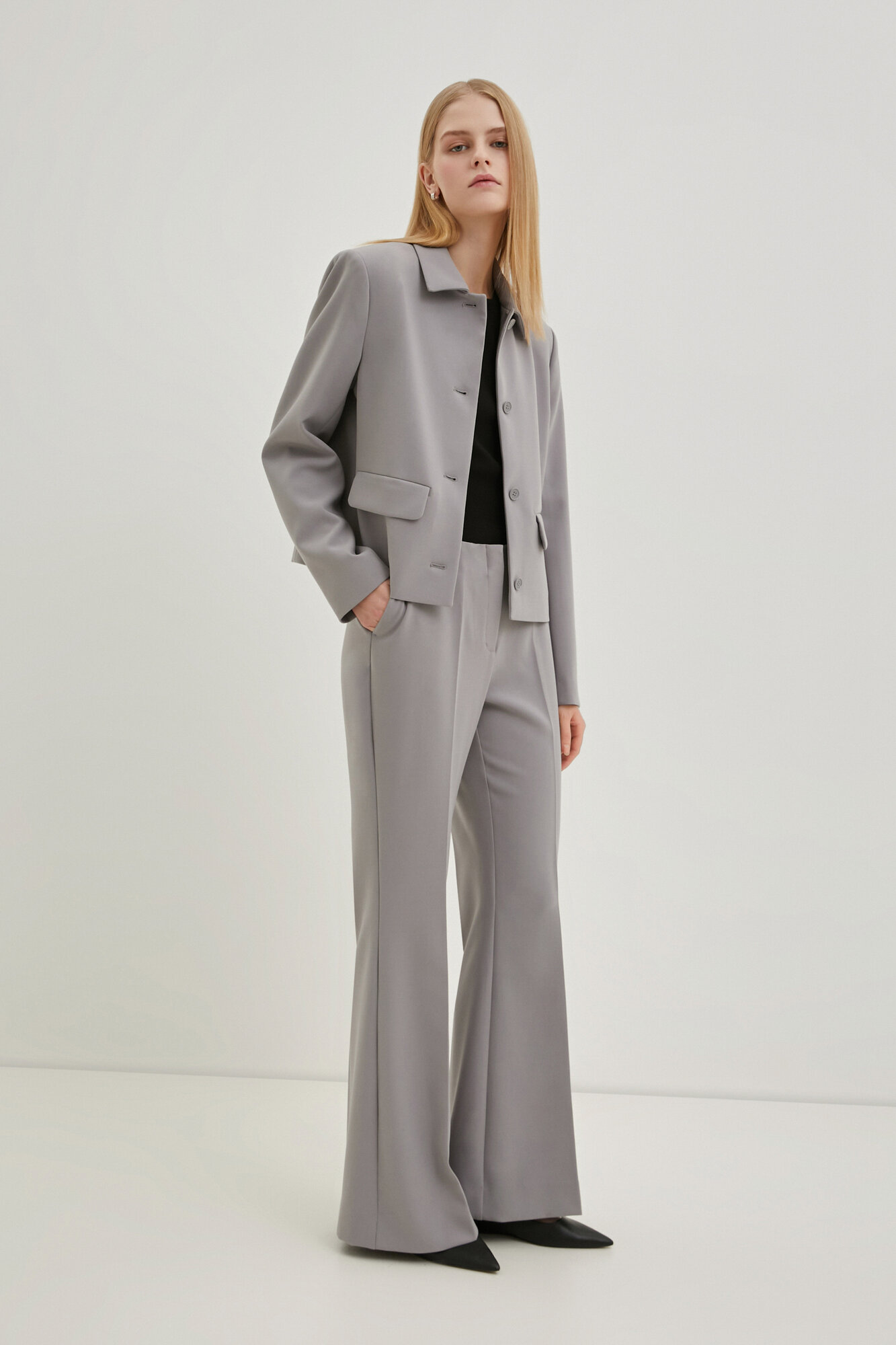 Брюки клеш FINN FLARE размер XS(164-84-90) серый