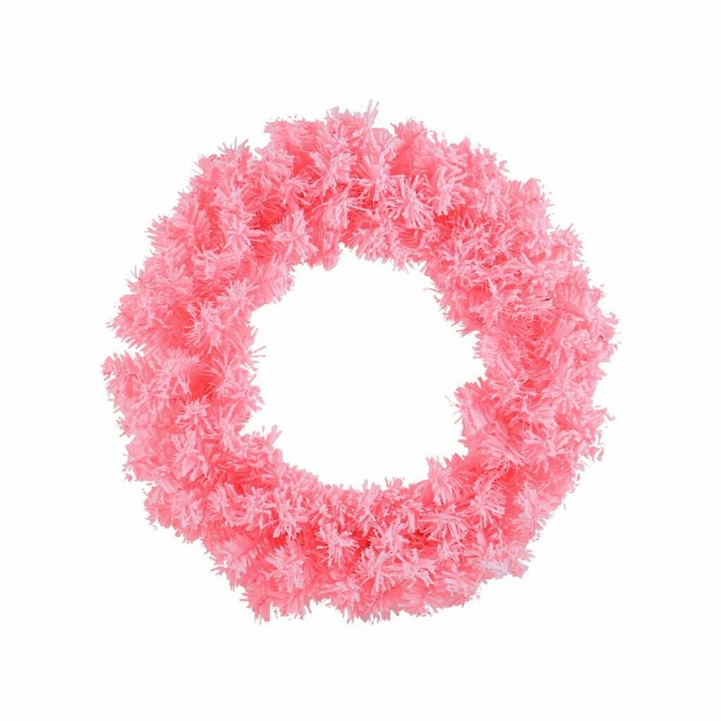 Праздничный искусственный рождественский венок для двери прочный и легко устанавливается имитация гирлянд для дома или офиса Розовый - 40CM