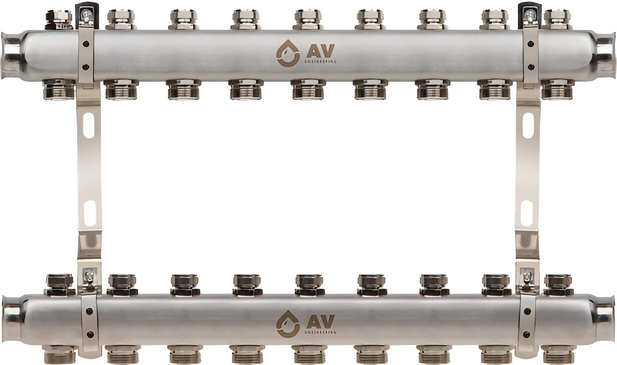 Коллекторная группа AV ENGINEERING AVE162 9 выходов коллектор для отопления (AVE16200109)