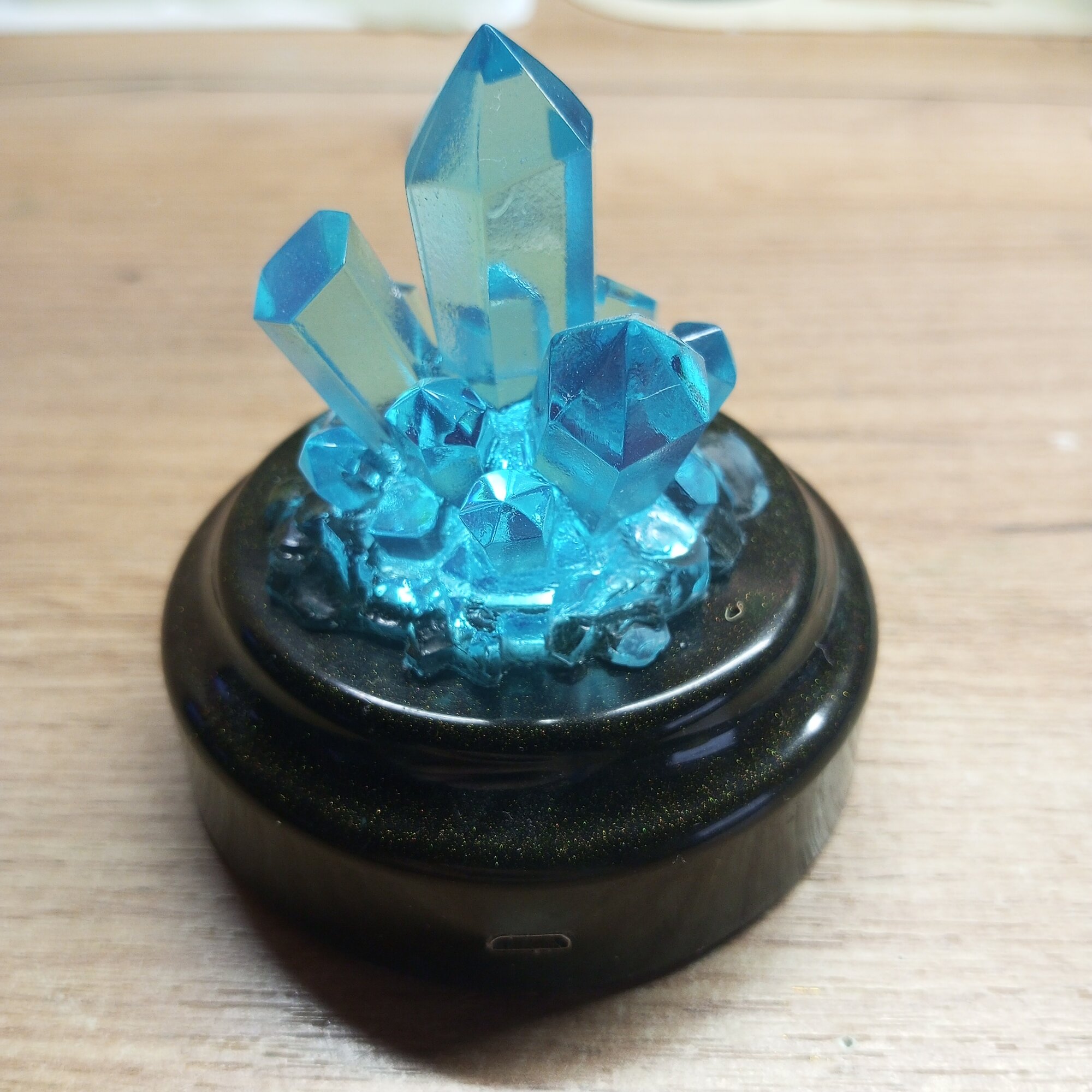 Ночник "кристаллы" USB . Цвет : морская волна . Питание от адаптера 5в , USB порта ПК или ноутбука
