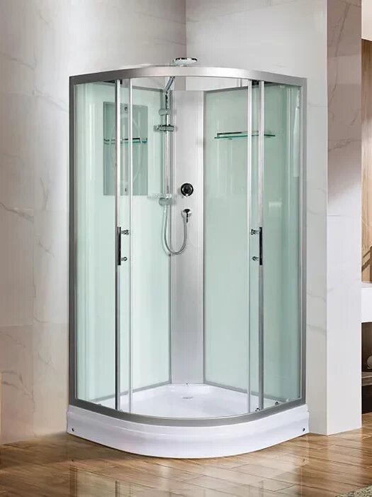 Душевая кабина WeltWasser Werra 901 10000003223 90x90x217 см без крыши низкий поддон профиль матовый хром стекло прозрачное