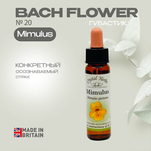 Цветы Баха №20 Mimulus (Губастик) Мимулюс - капли 10 мл. Англия