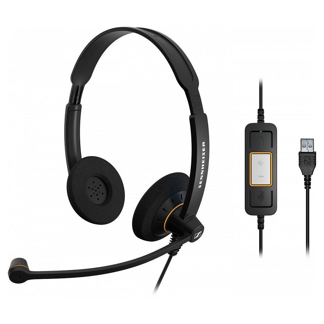 Гарнитура компьютерная Sennheiser SC 60 USB ML проводная, черный