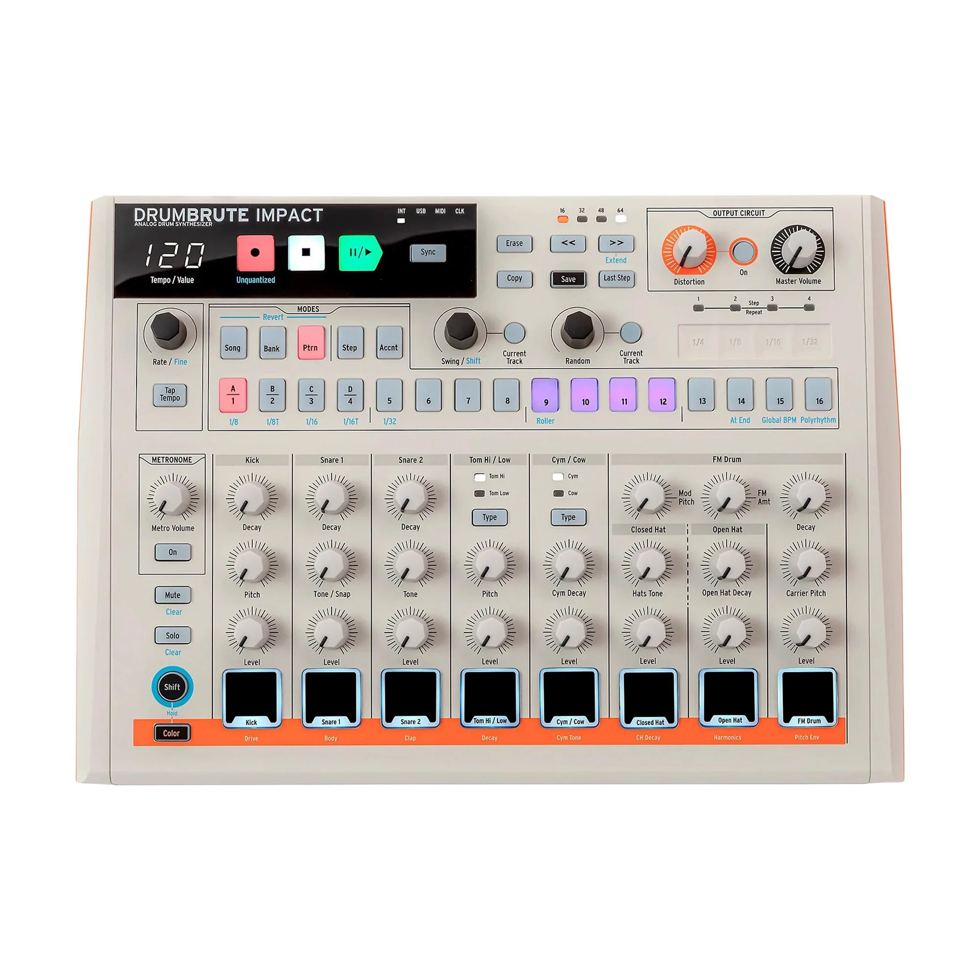 Аналоговый синтезатор ударных Arturia DrumBrute Impact 1984 beige