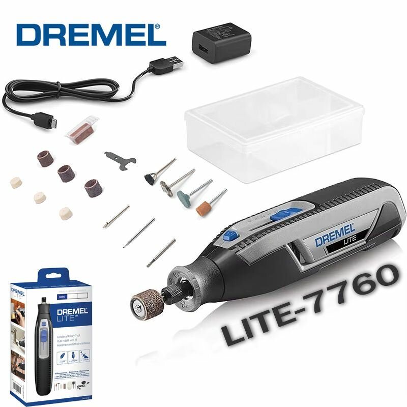 Аккумуляторный вращающийся инструмент Dremel lite-7760 15 аксессуаров