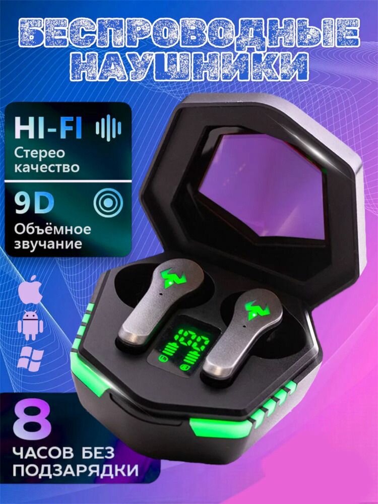 Наушники беспроводные с микрофоном N35 pro, игровые наушники с Bluetooth, USB Type-C