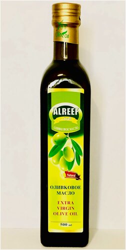 Изображение товара AlReef, Оливковое масло первого холодного отжим, Extra Virgin OLIVE OIL , ст/б (темное стекло), 0,5 л , Сирия