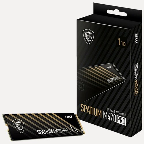 Изображение товара Твердотельный накопитель SSD MSI M.2 2280 1TB SPATIUM M470 PRO Client SSD S78-440L0J0-P83, PCIe Gen4x4 with NVMe