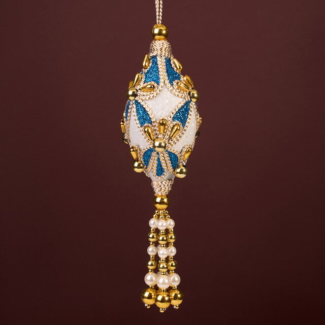 Винтажная елочная игрушка Kingly Delft 6 см подвеска Kurts Adler S4432-2