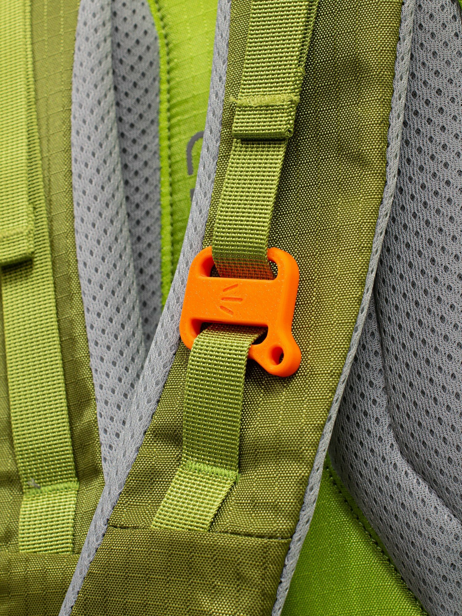 Сигнальный свисток в форме пряжки-двухщелевки с креплением кольцом (оранжевый) — фото 1